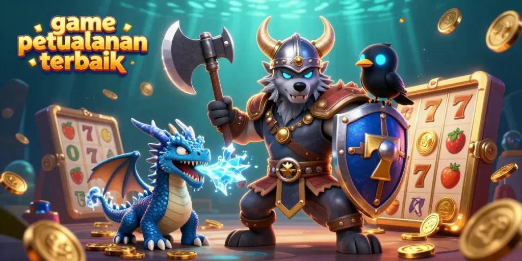 Menangkan game petualangan terbaik di dunia kasino, dengan karakter Viking dan elemen kasino yang dinamis.