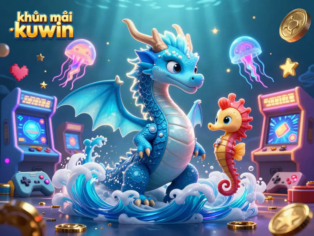 Engage with exclusive khuyến mãi kuwin while enjoying a captivating 3D underwater scene.