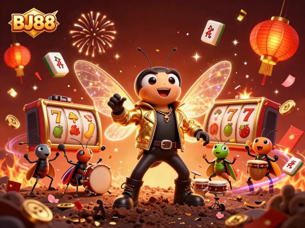 Experience thrilling gameplay with BJ88 in this vibrant casino scene featuring dynamic elements.