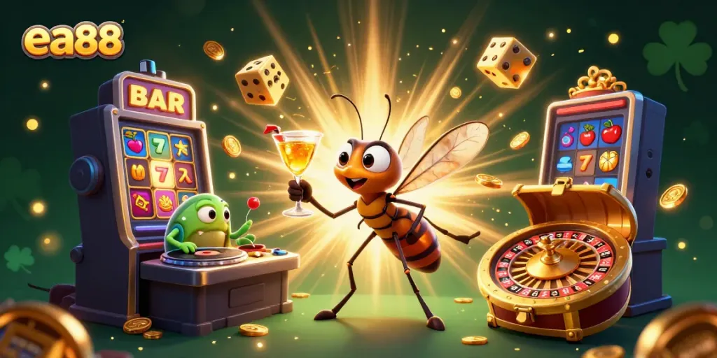ea88 là hình ảnh hoạt hình 3D vui nhộn với chú muỗi hóa thạch là linh vật casino bất ngờ.