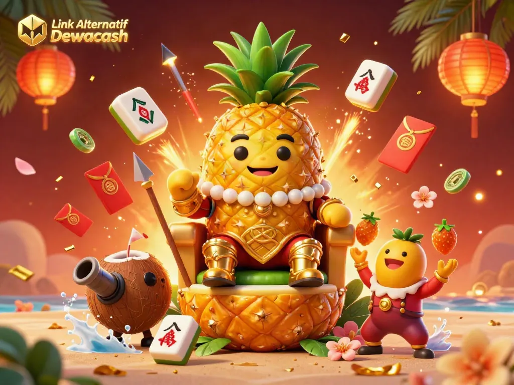 Immerse in the beach casino atmosphere with Link Alternatif Dewacash featuring the golden pineapple king.