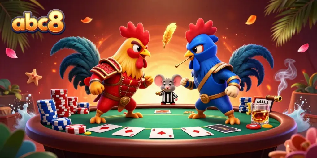 Experience intense action with abc8's dynamic gaming featuring roosters in epic standoff.