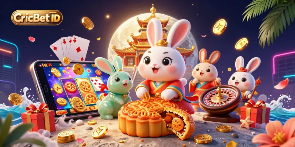 Engage with CricBet ID through vibrant slots and casino action in this dynamic 3D scene.