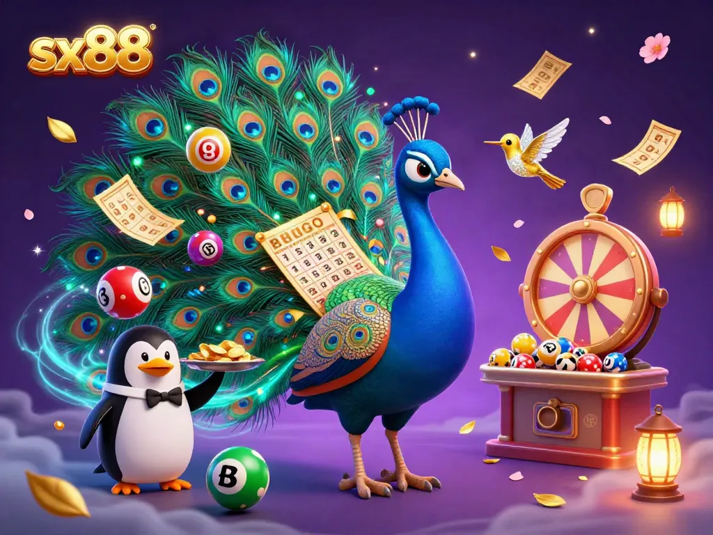 Engage with sx88 slot machines as colorful balls and prizes surround a festive scene.