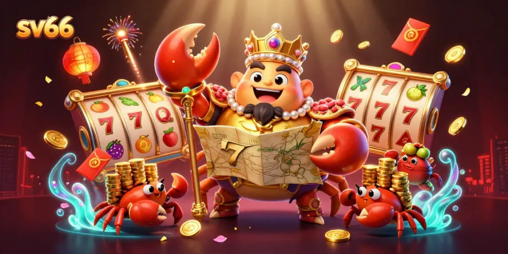 Join the excitement at sv66 with the golden crab emperor and thrilling casino symbols!