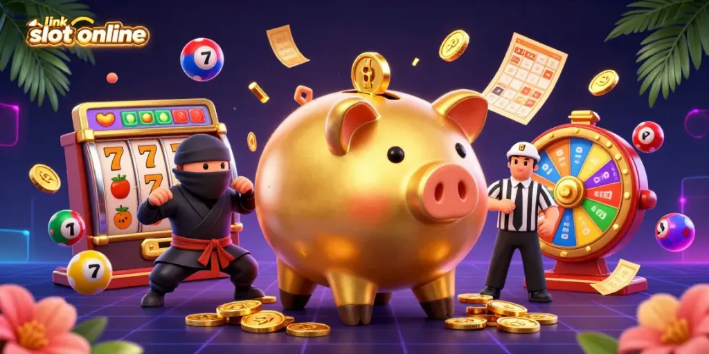 Permainan slot gacor di link slot online dengan berbagai simbol dan elemen yang menarik.