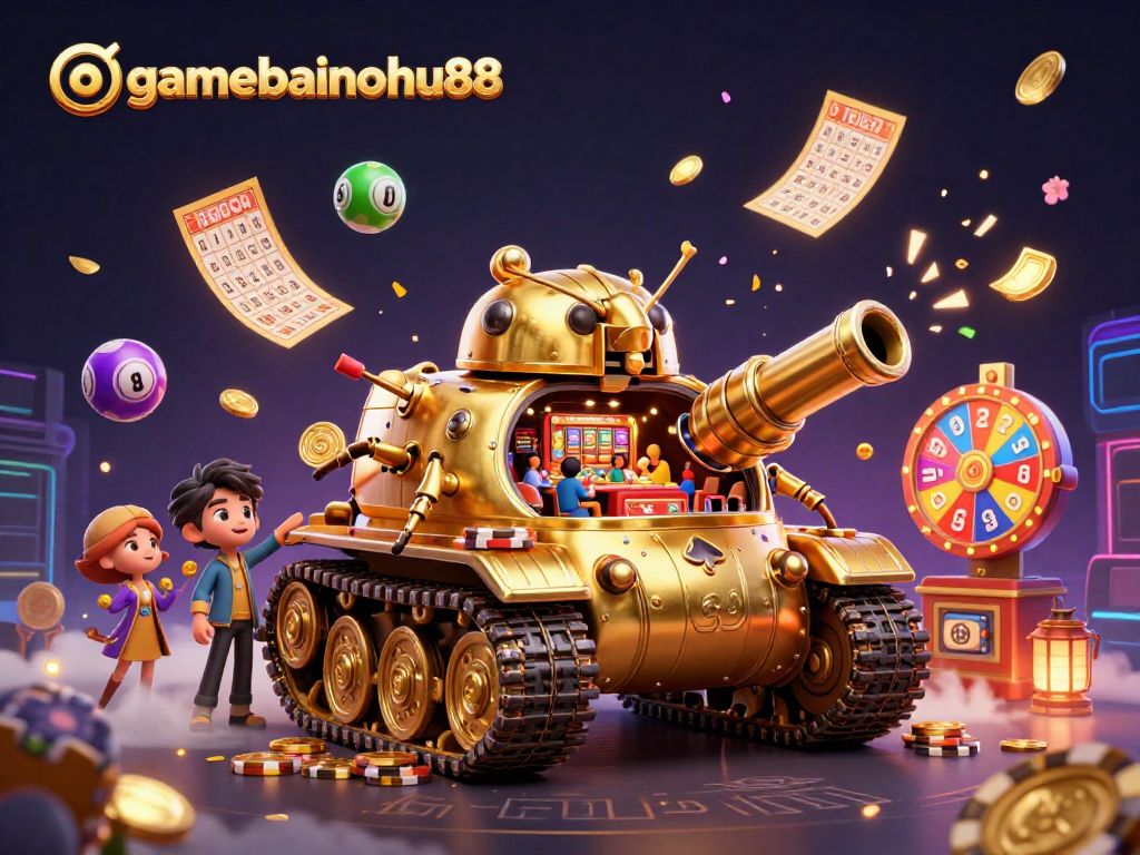 Experience exhilarating gameplay with gamebainohu88's lively 3D casino scene featuring vibrant lottery elements.