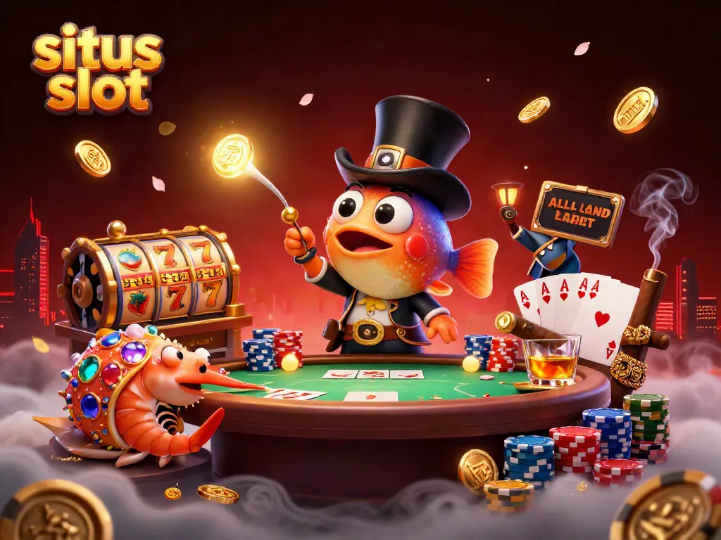 Gambaran menarik karakter dalam situs slot, memikat koin emas di dunia kasino laut.