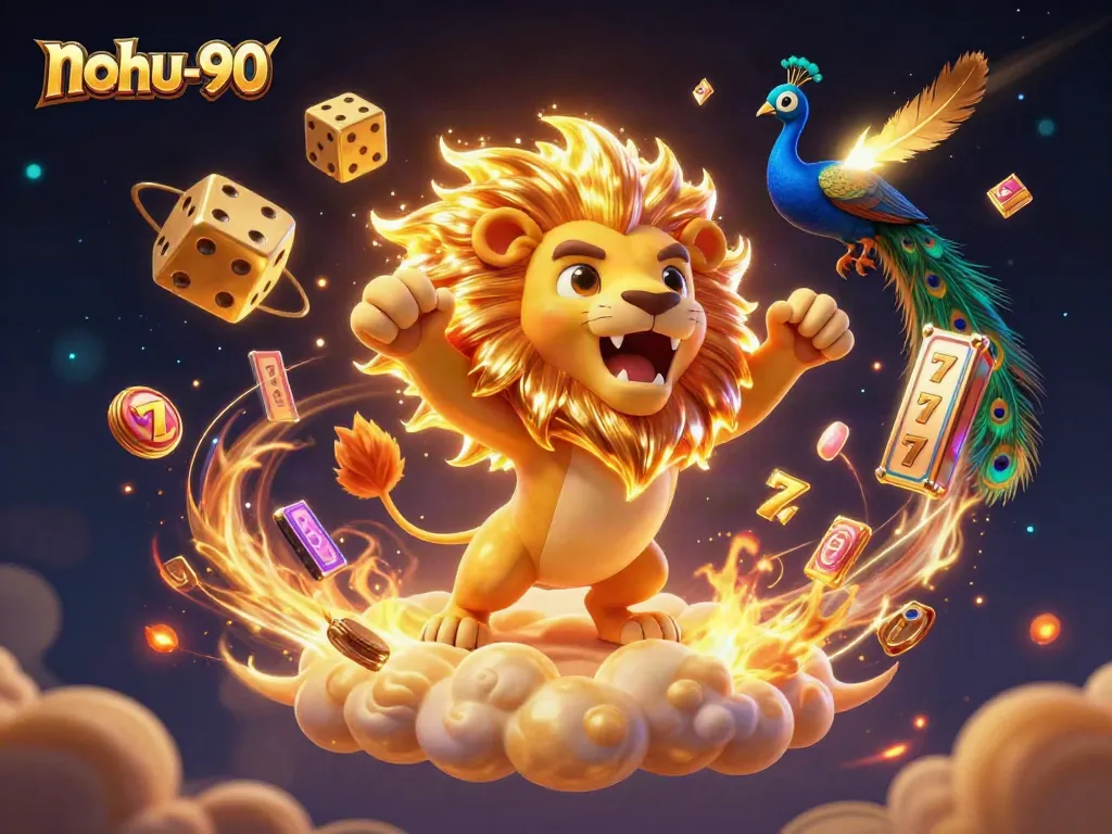 Experience the vibrant gaming world of nohu-90 with exciting slot games and animated casino elements.