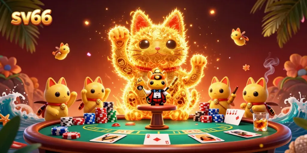 Experience exhilarating wins with sv66 in this dynamic casino-themed illustration.