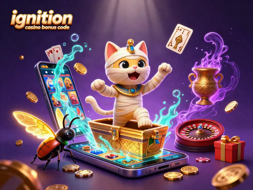 Spin to win with the ignition casino bonus code in this vibrant 3D illustration!