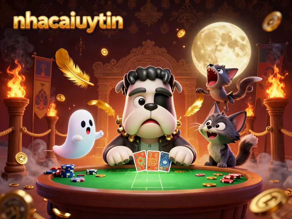 nhacaiuytin dealer excitement with a spooky Frankenstein bulldog and werewolf kitten.