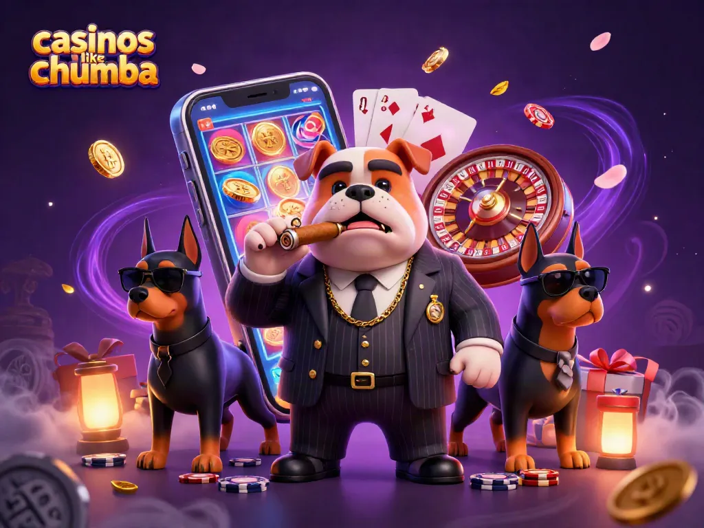 Explore casinos like Chumba with vibrant slots and engaging games from a 3D cartoon mafia scene