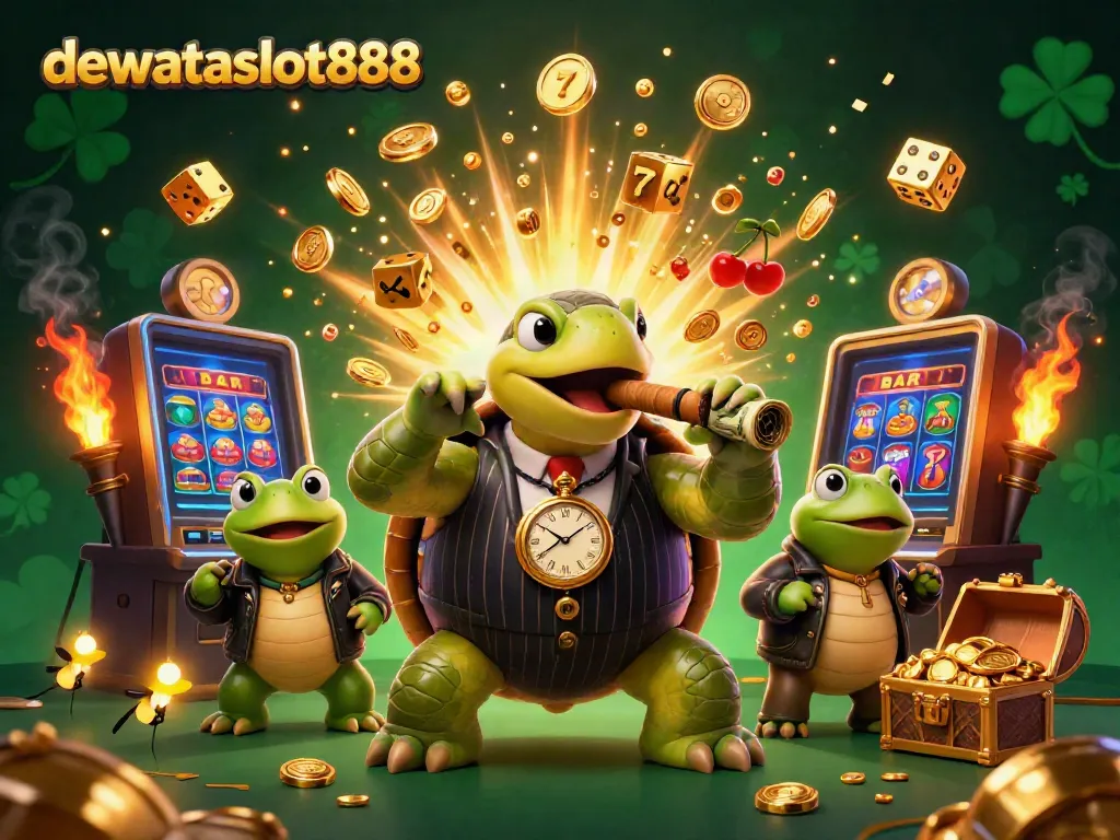 Pengalaman bermain di dewataslot888 yang penuh warna dengan karakter unik dan elemen kasino menarik.