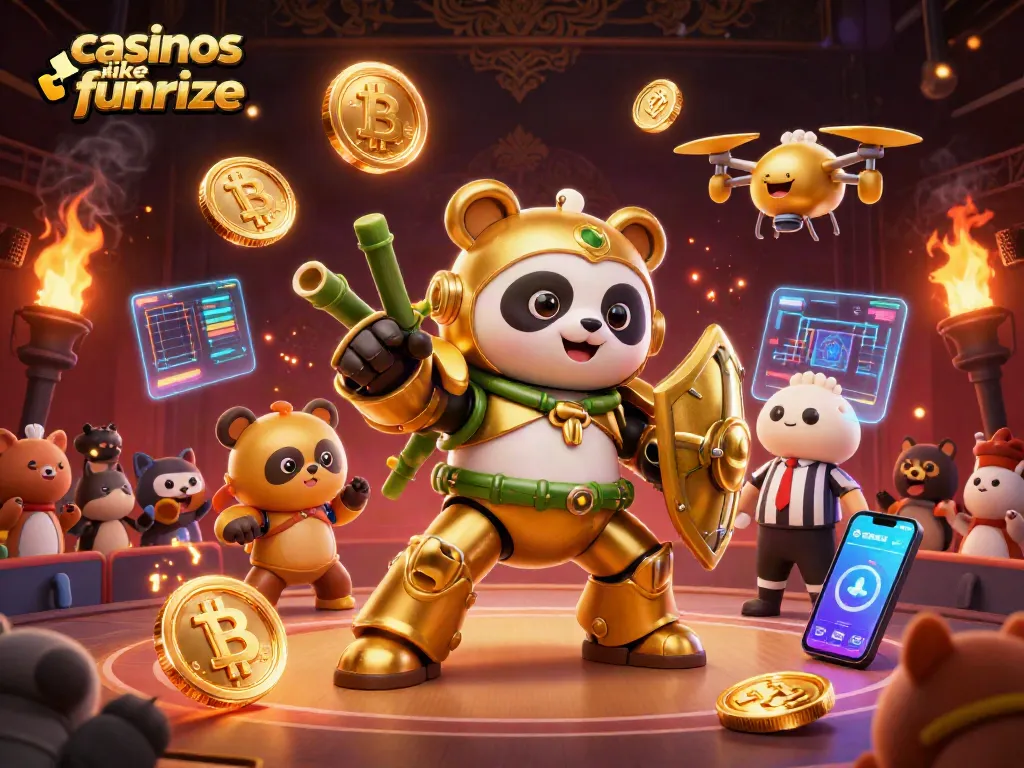 Experience casinos like Funrize with exciting games and vibrant visuals in this dynamic illustration.