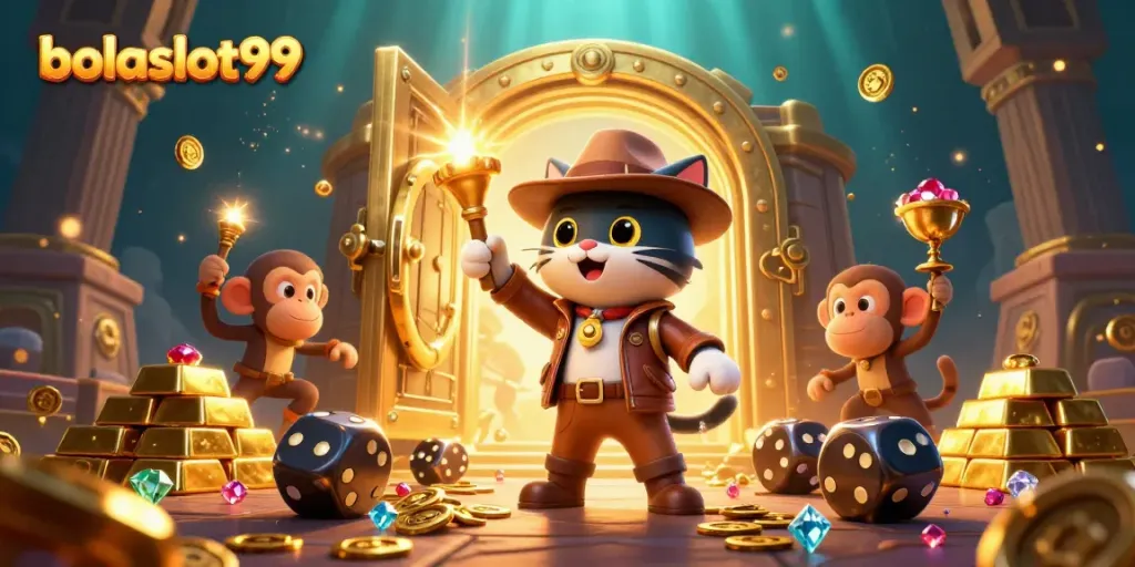 Play thrilling casino games with bolaslot99 featuring golden artifacts and treasure.