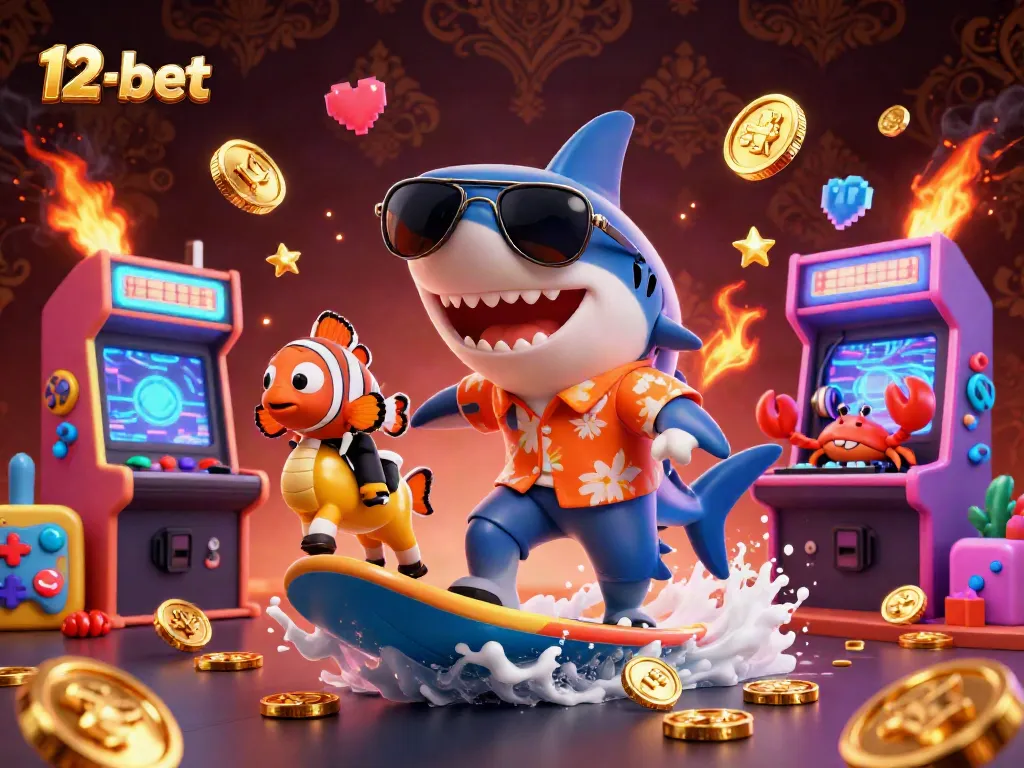 Experience the excitement of 12-bet with vibrant casino elements and engaging characters.