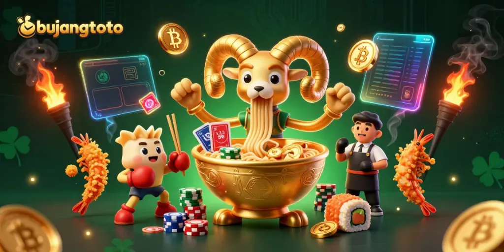 Engage with bujangtoto's exhilarating gaming atmosphere featuring vibrant characters and dynamic elements.