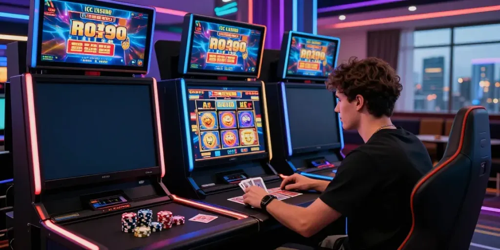 Ice Casino Österreich - Spieler genießt aufregende Online-Casino-Erlebnisse.