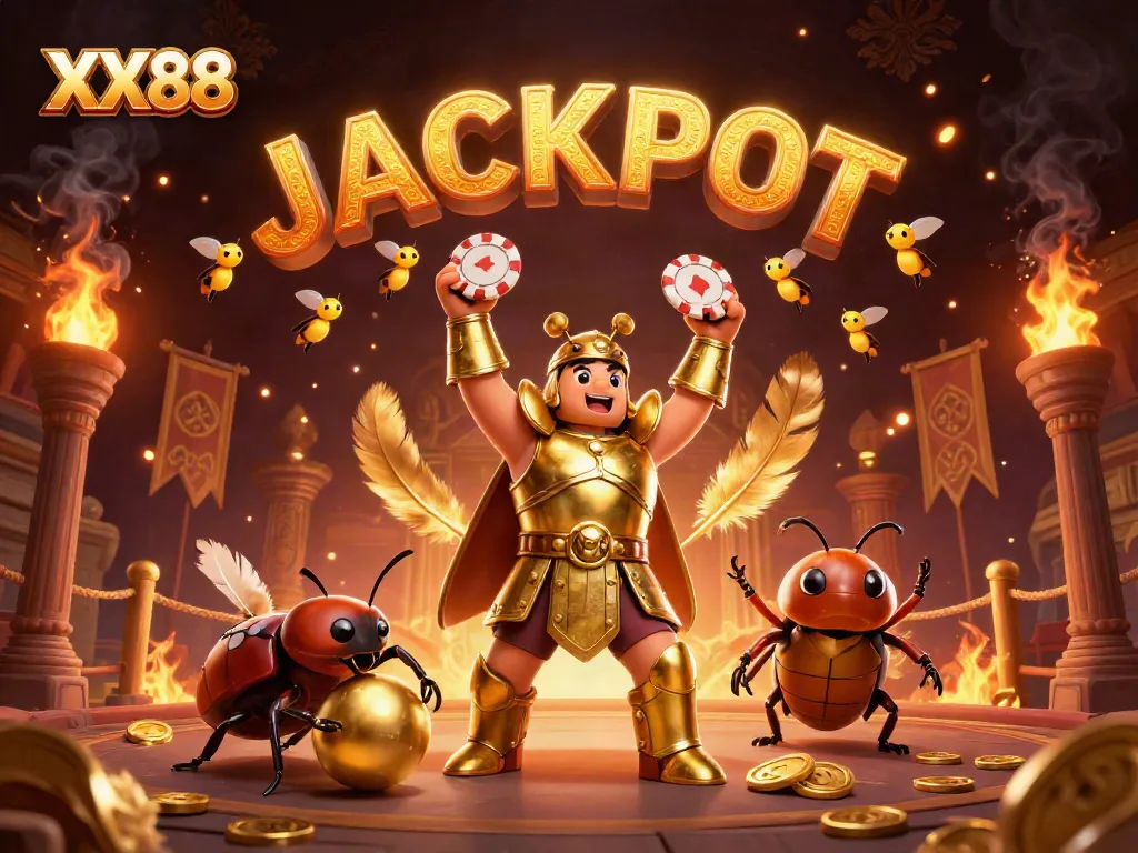 Experience excitement and victories at XX88, where the hero beetle celebrates a jackpot!