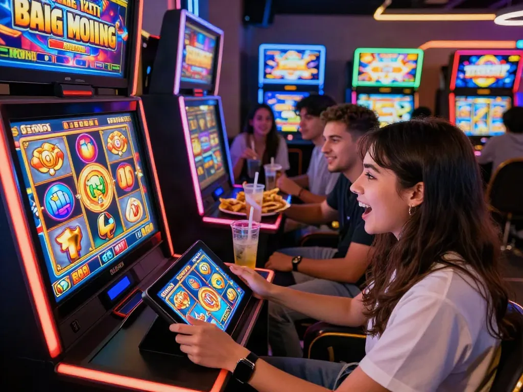 Players enjoying slot online gacor games in a vibrant gaming lounge with exciting features.