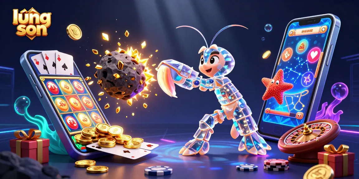 lương sơn showcases an explosive casino scene with galactic characters, slot games, and dazzling coins