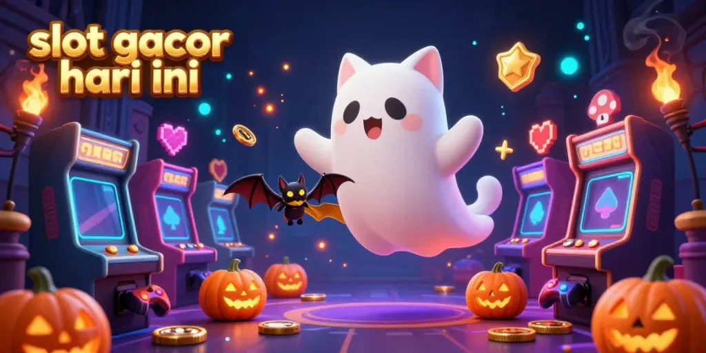 Menangkan slot gacor hari ini dengan karakter kartun lucu di kasino berhantu dan elemen permainan 3D yang berwarna.