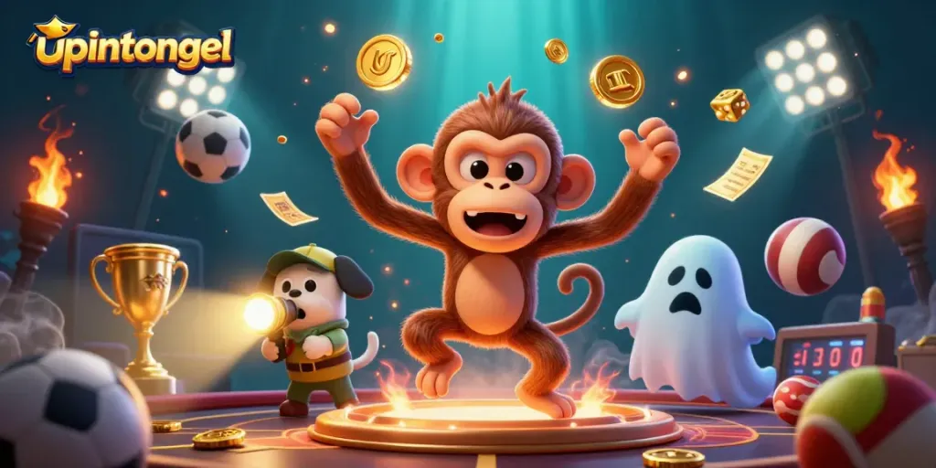 Permainan menarik upintogel di kasino dengan hantu monyet dan anjing pemburu bercahaya.