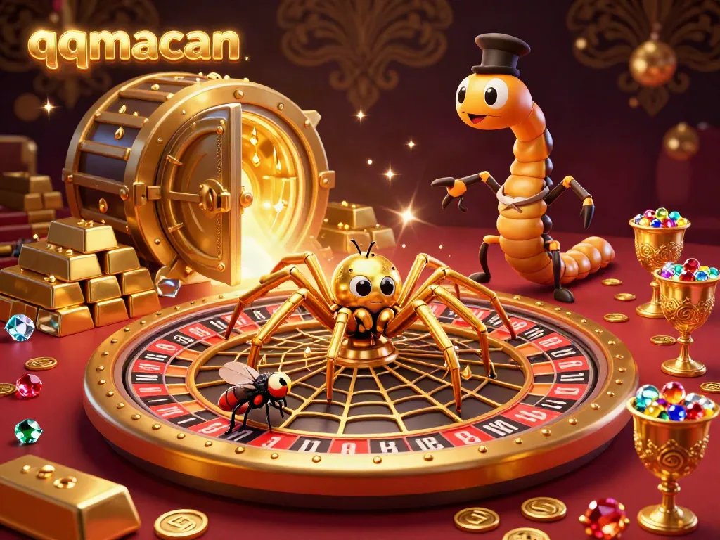 Engage with qqmacan's thrilling casino experience featuring colorful characters and dynamic gambling elements.