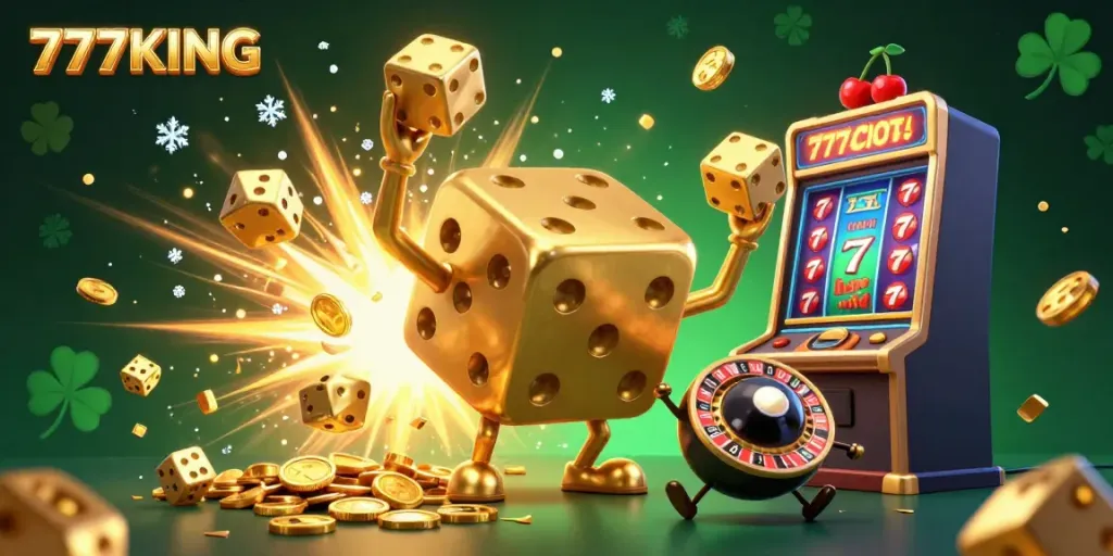 Experience big wins with 777KING’s captivating games, featuring golden dice and jackpot explosions.