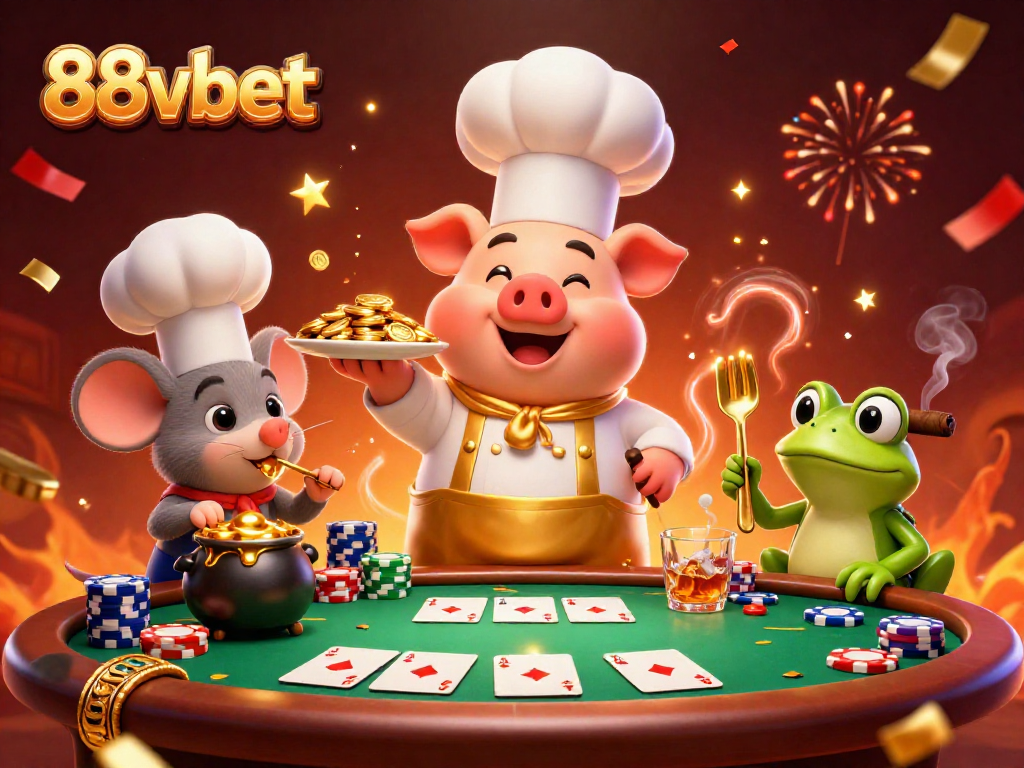 Join the excitement as 88vbet showcases gold coins, gaming elements, and vibrant characters.